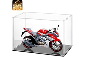 Huijintao Vitrine Acrylique, Vitrine Exposition Transparent, Vitrine Figurine, Vitrine pour Collection, vitrine Voiture Miniature pour Figurines, Jouets, Objets de Collection, Noir (20x30,5x20 cm)