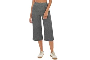 Crewhpo Pantalones Chándal Mujer 3/4 Capri Pantalón Verano Pantalones Deportivos con Bolsillos Cintura Alta Elástica Pantalon para Yoga Fitness Correr Jogging