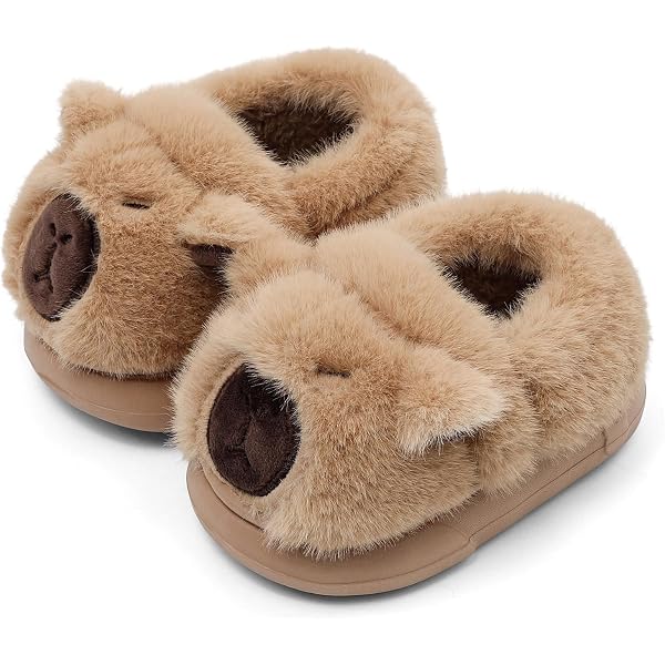 Pantofole Invernali In Peluche A Forma Di Capibara, Antiscivolo, In Cotone Morbido, Per Casa E Ufficio, Taglia Unica, Calde E Divertenti