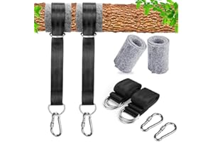 GOTHICBRIDE GothicPanna młoda drzewo huśtawki paski zestaw do zawieszenia 150 cm długości z 2 bardzo wytrzymałymi blokadami bezpieczeństwa karabińczyk haczyki do huśtawki i hamaka (2 opakowania)