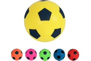 HTI Fun Sport 20cm Yellow Foam Football | Soft Sponge Soccer Ball for Indoor & Outdoor Play | Perfect for Games & Fun | Safe for Adults, Boys & Girls of All Ages | Lightweight & Durable (19.4cm)