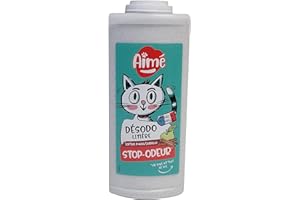 Aimé | Desodorante Arenero Gato Neutralizador de Olores 700 ml | Gránulos Absorbentes Fabricados a partir de Tobermorita | Ambientador Arenero para Gatos que Absorbe Malos Olores | Manzana y Canela