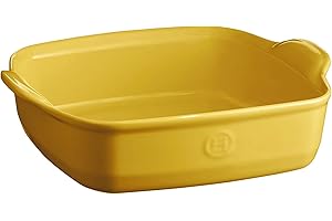 Emile Henry EH902050 Plat à Four Carré, Céramique, Jaune Provence, 28 X 23 X 7,5 cm