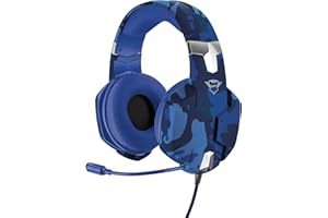 Trust Gaming Cascos PS4 & PS5 GXT 322B Auriculares Gamer con Micrófono Flexible y Diadema Ajustable, Cable de 1 m, para Playstation 4 & 5 - Azul