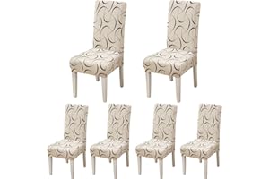 ARNTY Coprisedie con Schienale 4/6 Pezzi, Coprisedia Elasticizzati con Schienale, Jacquard Coprisedia Lavabile Moderno Copri Sedia per Moderna Sala da Pranzo Hotel Ristorante