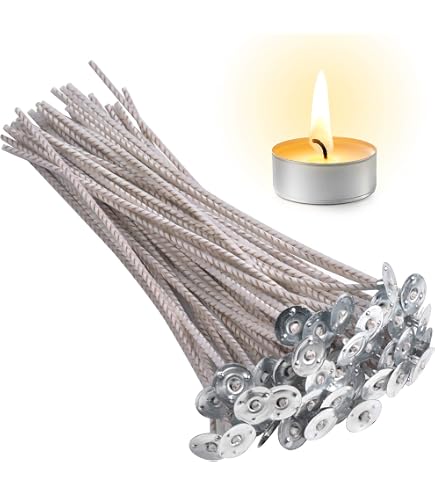 60 Mèches De Bougie En Coton - 10, 15, 20 Cm, Sans Fumée, Avec Supports - Kit DIY Bougies Maison