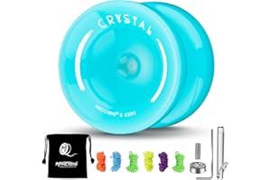 YOSTAR K2 Crystal Reattivo Yoyo per Bambini,Duplice Scopo, Yo-Yo per Principianti, Sostituzione Non risponde Cuscinetto per Intermedio, con 5 Corde Yoyo, Borsa,RimozioneCuscinetti (Cielo Blu)