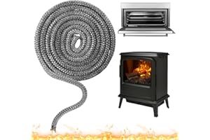 SYHDFXKNP Junta Cristal Chimenea Junta para Chimenea 12mm x 2.5m Junta Chimenea de Leña Junta Puerta Chimenea Cordon Chimenea Cuerda Fibra de Vidrio Junta Refractaria para Chimeneas y Estufa (Φ 12mm x 2.5m)