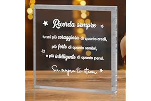 GEBETTER Regalo Donna Compleanno, Targa in Acrilico Motivazionale, Targhetta Regalo Ispirazione per Donne Amica Amicizia Sorella Collega Mamma Compleanno Laurea Natale Pensione