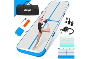 ‎ALLPICK ALLPICK Turnmatte Aufblasbar mit elektrischer Luftpumpe, Länge 3/4/5/6 m Trainingsmatte, 10/20cm hoch Tumbling Matte, Doppelseitiges Design Aufblasbar für Gymnastikmatte, Yoga &Taumel