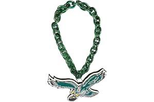 aminco Philadelphia Eagles Throwback Logo NFL Fan Chain, Green, Plastic, No Gemstone