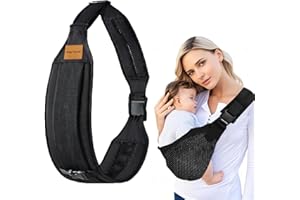 JOZMMZEOOA Sling Bébé Multifonction Porte Bébé Hanches côté Réglable Baby Carrier Echarpes de Portage, Portable Adapté aux Nourrissons et aux Jeunes Enfants de 6 à 48 Mois (Maille noire)