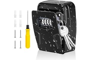 PAIRIER Cassaforte con Codice Numerico, Cassetta Portachiavi Esterna, Grande con 4 Cifre, a parete, con Copertura Impermeabile per Casa, Garage, Ufficio, Scuola