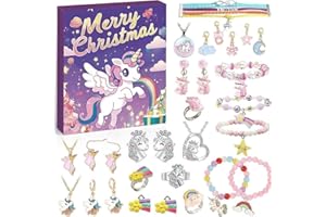 AvviKro Calendrier de l'Avent 2025 pour fille et femme - Kit de fabrication de bijoux, colliers, bracelets - Cadeau de Noël pour fille, petite amie, épouse, maman (lot U)