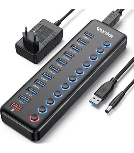 LogiLink UA0125 USB2.0 10ポートハブ LogiLink UA0125 - Hub de 10 Puertos USB 2.0 con Interruptor ON/Off