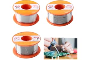 SUGHAW 3 Pièces Fil de Soudure, Etain a Souder, étain sans plomb avec noyau de colophane pour la réparation et le bricolage des composants de soudure électriques électroniques (0.6/1 mm) 50g, 0.8mm 100g