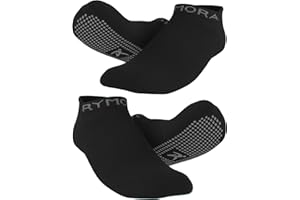 Rymora Non Slip Anti Skid Grip Socks (2 Pairs) (Perfect for Pilates, Yoga, Barre, Dance, Martial Arts, Trampoline, Fitness & Home)