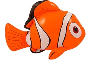 NEUTRAL UMPIRE Inflatable Fish 43 cm Blow Up Pool Inflatables for Hen Party Accessories | Fancy Clown Fish Pool Float and Pool Party Accessories for Kids (Pack of 1, Inflatable Clown Fish)