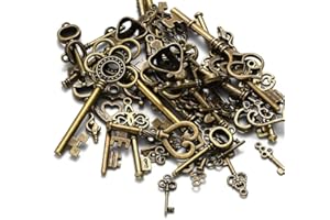 GIFTZ GALORE GIFTS & CRAFT SUPPLIES Pack of 30g Antique Bronze Tibetan Alloy Mixed Key Charms