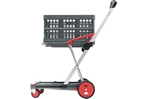 Clax - Carro de Transporte Plegable (edición Roja), Carrito de Plataforma, Carrito de Almacenamiento, Carrito de Compras, con Caja Plegable, Color Rojo