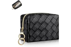 PLAYEXEN Mała kosmetyczka dla kobiet, mini kosmetyczka, ze skóry PU, mała w kratkę, przenośna, podróżna torba na akcesoria kosmetyczne, wielofunkcyjna portmonetka, kosmetyczka dla kobiet, A-lip torba