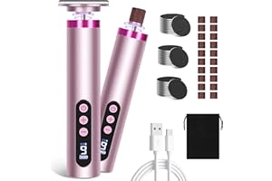 Charmofun Lima Electrica pies Durezas, 2 EN 1 Recargable Electrica Aparato de Pedicura, Pedicura Profesional Para Pies con Pantalla LCD y 9 Niveles para Pieles Muertas, Duras Agrietadas (Rosa champán)