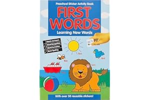 ALLIGATOR BOOKS 3 Assorted Preschool Sticker Activity Books Maths English Spelling Childrens Learning Aids (Learning New Words)