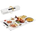Electric Warming Tray - Portable Food Warmer with Time Moders Locking Function Adjustable Temperature Control Foldable Silicone Heating Tray for Parties,Restaurants,Buffet White
