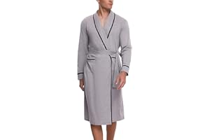 Migcaput Waffel-Bademantel Damen mit Gürtel Saunamantel Leicht Bademantel Lang Waffelpique Kimono Waffelmuster