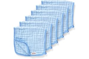 Maliton Baby bomullsmuslor, 6 stycken 50 x 25 cm babymusslar, 6 lager av vattenabsorption och mjukhet babygetter, känslig hud för nyfödda, presentset (zoo mönster, 70x70 cm)