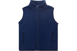 ANIMQUE Bambino Bambini Pile Polare Gilet Adulti Giacca Senza Maniche Colletto in Piedi Antivento Cerniera Caldo Cappotto Solido Genitore-Bambino Leggero Capispalla Tops