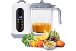 Hoapin Cuocipappa Omogeneizzatore, Robot da Cucina per Pappe Cuocipappa Multifunzione 4 in 1, Cottura e tritatura automatica, Controllo touchscreen