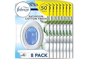 Febreze Bathroom Air Freshener, Odour Fighter, Cotton Fresh, 8 Items, Bathrooms Freshener & Odour Eliminator