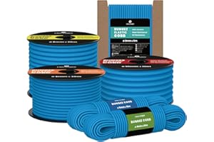 Kamu Synber Tendeur Élastique Corde Elastique 3mm x 10m Sandow Elastique pour Bâche, Remorque, Bateau, Camping | Bleu