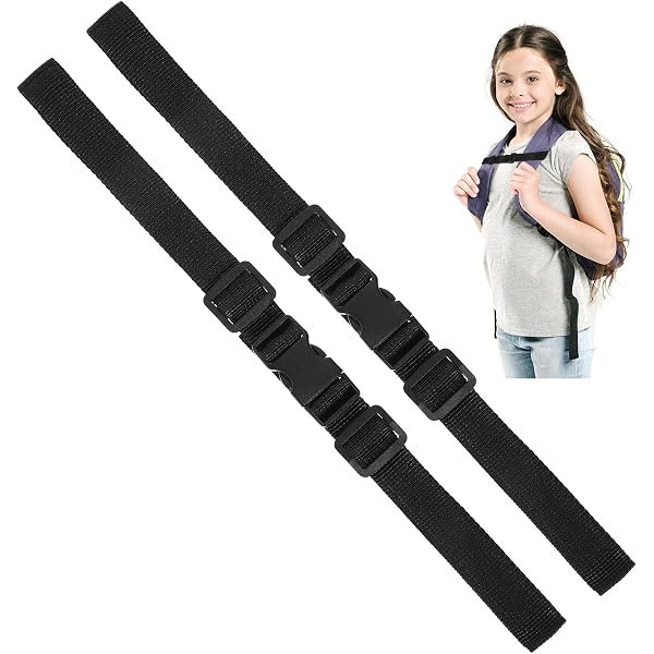 Sangle De Poitrine Pour Sac à Dos – 3 Pièces Noires – 2,5 Cm X 37 Cm – Réglable Avec Boucle Rapide – Randonnée, Course