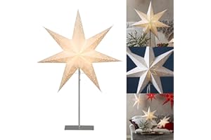 ‎STAR TRADING Weihnachtsstern beleuchtet stehend | Fensterstern mit Beleuchtung | Weihnachtsdeko Fenster Beleuchtet | Standleuchte Stern Weihnachten | Weihnachtsdeko Innen | Papierstern beleuchtet | Weihnachtslampe
