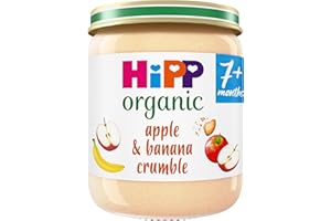 HiPP Organic Apple & Banana Crumble Baby Food Jar 7+ Months 160g (Pack of 6)