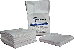 PintoMed Compresses en Non Tissé, TNT, Non Stériles - 10 cm x 10 cm, Paquet de 100 - Non Woven Swabs