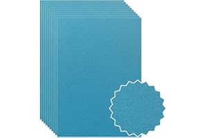 ASENME Papel para álbum de recortes, tamaño A4 Cartulinas texturizadas (A4 / 15 Unidades, Azul)