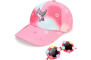 JUPSK Girls Baseball Cap and Sunglasses Set, Baby Unicorn Sun Hat Summer Bucket Hat Trucker Cap for Kids Children 3-8 Years