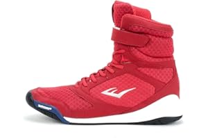 Everlast New Elite High Top Boxing Shoes - Black, Blue, Red (Red, 10)