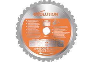 Evolution Power Tools R185TCT-20MS - 185 mm Multimateriaal Verstekzaagblad (AKA TCT-zaagblad, Metaalzaagblad, Houtblad) - Hardmetal Zaagbladen Hout, Metal and Plastic