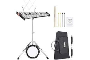 VEVOR 30 Note Glockenspiel Xylophone Bell Kit, Professional Percussion Instrument Set with Mallets, Drum Sticks, Music Stand, 8" Practice Pad, Adjustable Stand and Carrying Bag for Students & Adults