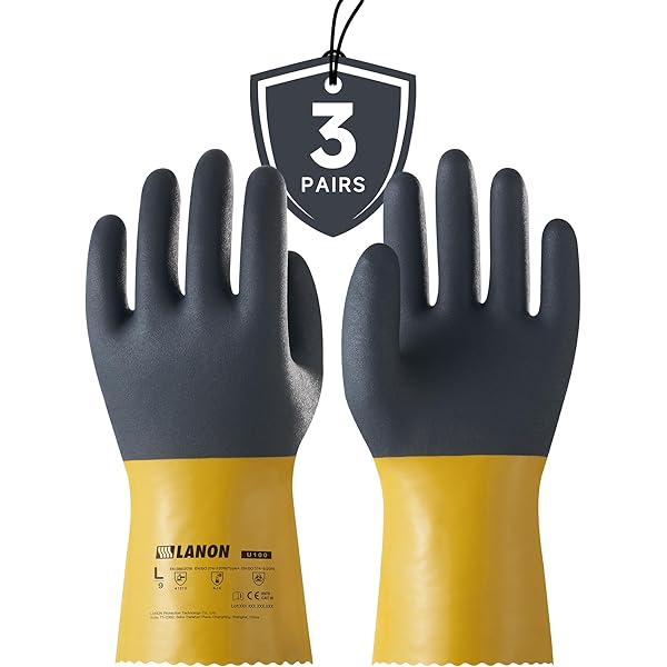 Latex Gloves Gauntlets Black 45cm Long Sleeve Industrial Rubber