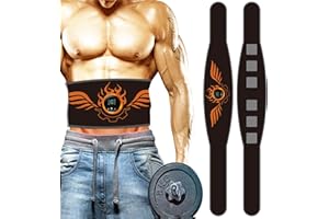 LEMENG EMS Trainingsgerät,Bauchtrainer Elektrisch,EMS Bauchmuskeltrainer Bauchmuskeltrainer mit EMS Technologie - 8 Modi & 19 Intensitäten, Zero Hard Homeful Übung