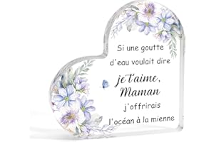FLEXITONIC Cadeau Fete des Meres Maman Idee Cadeau pour Maman Cadeau Fete des Meres Original Cadeau Fête des Mères Acrylique Cadeau Anniversaire Maman Cadeau Beau Mere Merci Cadeau Futur Maman Cadeau Noel