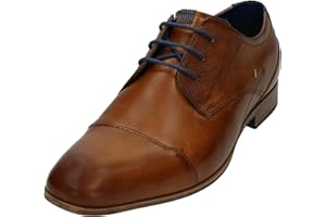 bugatti Chaussure Basse Business en Cuir, Derby À Bout Croisé et Lignes Élégantes DerbysHomme