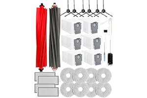 Yivy 29 piezas de accesorios para Roborock Qrevo Master/P10s pro/Qrevo Slim. Piezas de repuesto: 2 cepillos principales, 6 cepillos laterales, 4 filtros Hepa, 8 toallitas, 6 bolsas para el polvo, 1