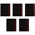 Black n' Red Twin Wire Poly Cover Notebook, 11" x 8-1/2", Black/Red, 70 Ruled Sheets. Sold as 5 Pack (K66652)