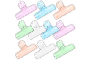 KISSTTA Lot de 10 grandes pinces à papier pliantes pour bulldog - Reliure transparente - 7,4 cm - Pour organiser des notes (12)